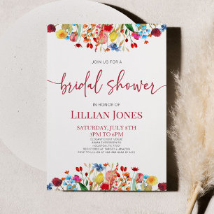 Wildflower Wild Flowers Floral Bridal Shower Invitation