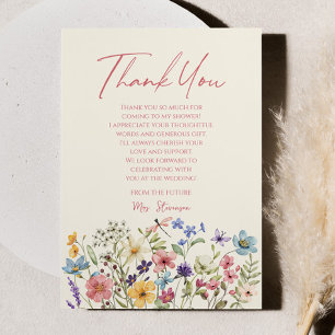 Wildflower Wild Flowers Floral Bridal Shower Thank You Card