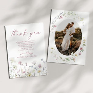 Wildflower Wild Flowers Floral Garden Custom Photo Thank You Card
