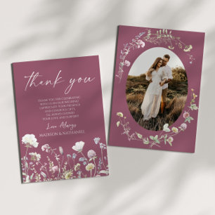 Wildflower Wild Flowers Floral Garden Custom Photo Thank You Card