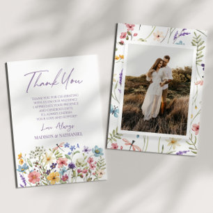 Wildflower Wild Flowers Floral Garden Custom Photo Thank You Card