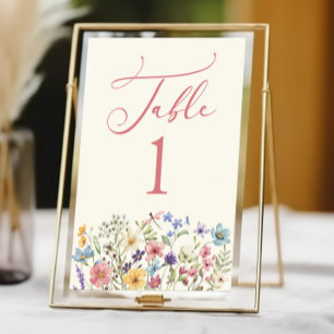 Wildflower Wild Flowers Floral Garden Party Table Number