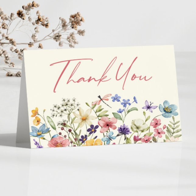 Wildflower Wild Flowers Floral Garden Thank You Card (Creator Uploaded)
