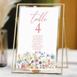 Wildflower Wild Flowers Floral Garden Wedding Table Number<br><div class="desc">This is a Wildflower Wild Flowers Floral Garden Wedding Table Number w/ Names!</div>