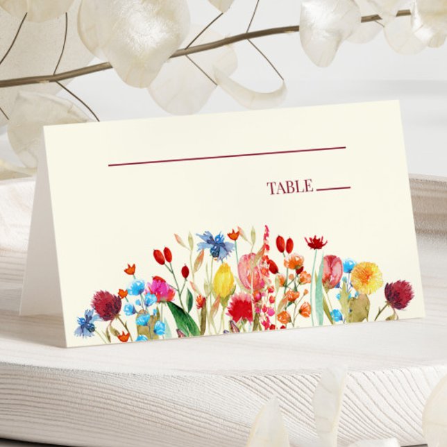 Wildflower Wild Flowers Floral Wedding  Place Card (Creator Uploaded)