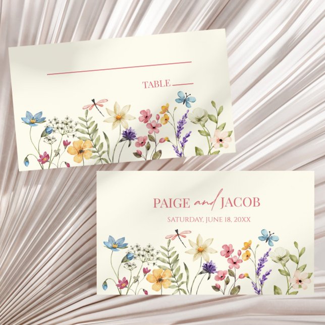 Wildflower Wild Flowers Floral Wedding  Place Card (Creator Uploaded)