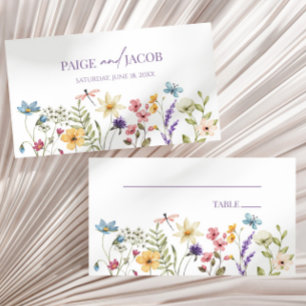 Wildflower Wild Flowers Floral Wedding Place Card