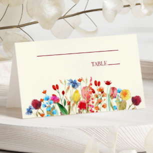 Wildflower Wild Flowers Floral Wedding  Place Card