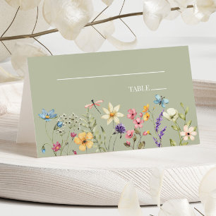 Wildflower Wild Flowers Floral Wedding  Place Card