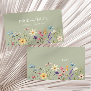 Wildflower Wild Flowers Floral Wedding Place Card
