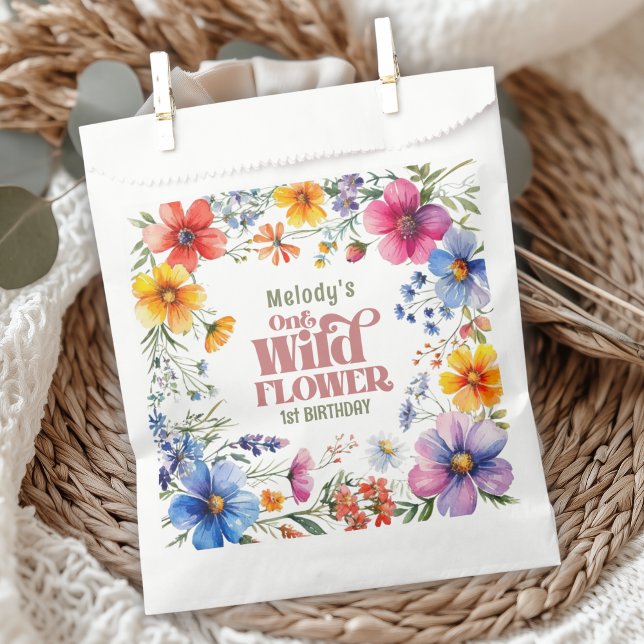 Wildflower Wild One 1st birthday  Favour Bag (Creator Uploaded)