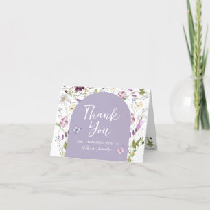Wildflower Wild ONE Butterfly Folded Thank You Card