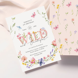 Wildflower Wild & Onederful 1st Birthday Invitation