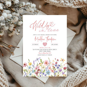 Wildflower Wildly in Love Bridal Shower Invitation
