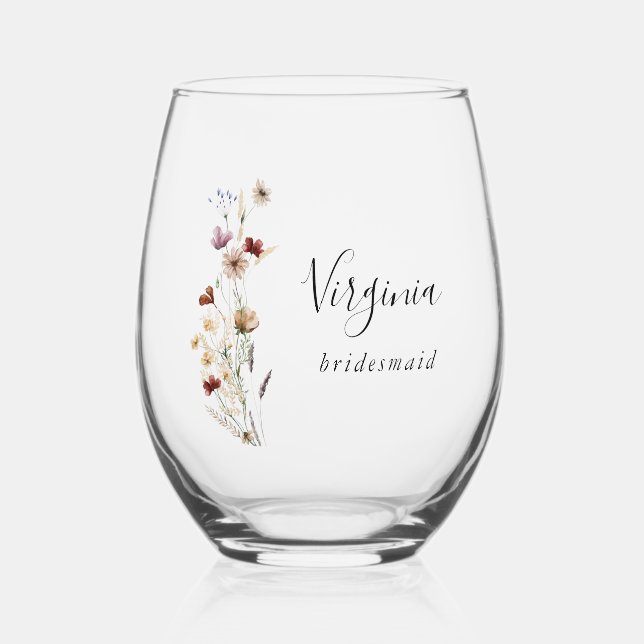Wildflower Wine Glass (Front)