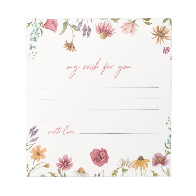 Wildflower Wish Notecards | Wildflower Notepad (Front)