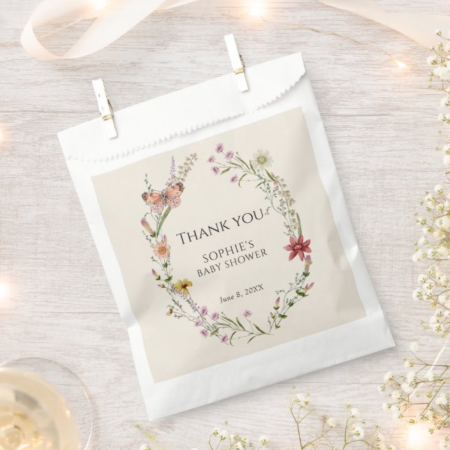 Wildflower Wishes A Baby Shower In Bloom Favour Bag (Clipped)