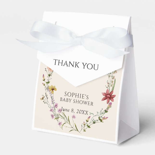Wildflower Wishes A Baby Shower In Bloom Favour Box (Front Side)