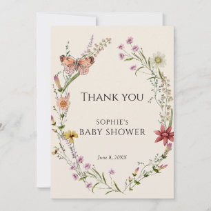 Wildflower Wishes A Baby Shower In Bloom Thank You Card