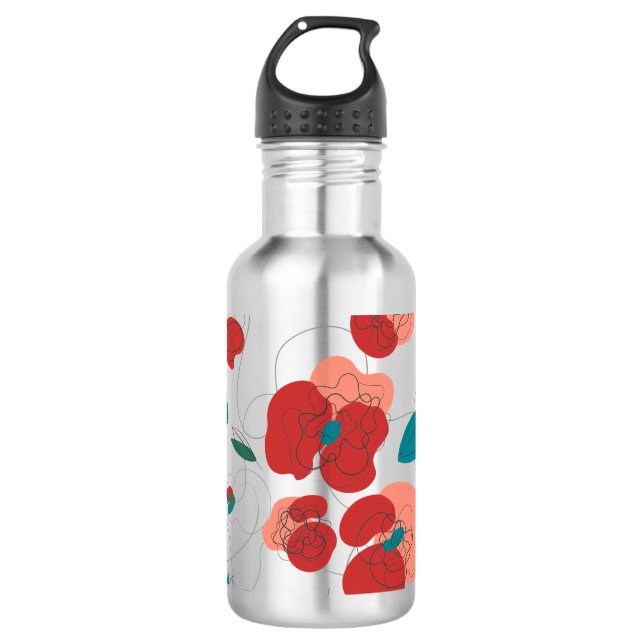 Wildflower Wonderland | Stylised Flowers pattern 710 Ml Water Bottle (Front)