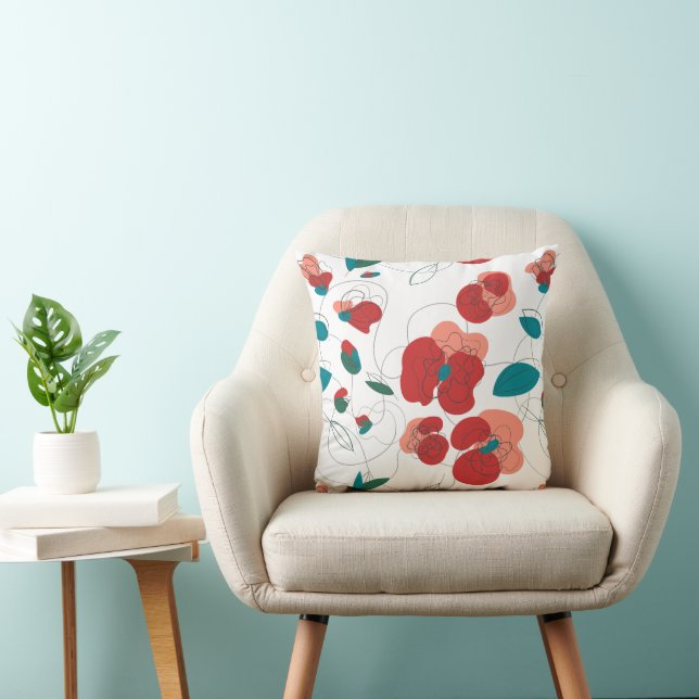 Wildflower Wonderland | Stylised Flowers pattern Cushion (Chair)
