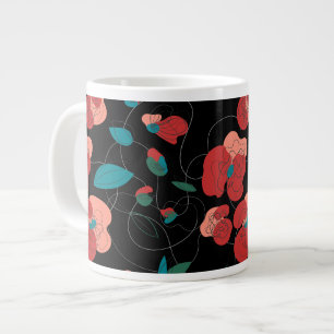 Wildflower Wonderland Stylised Flowers pattern Large Coffee Mug