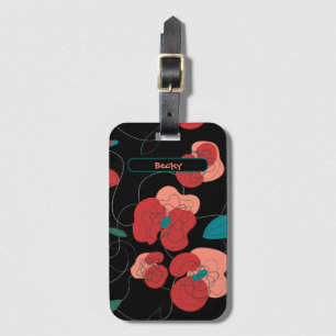 Wildflower Wonderland Stylised Flowers pattern Luggage Tag