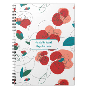 Wildflower Wonderland Stylised Flowers pattern Notebook