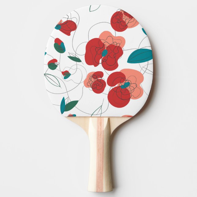 Wildflower Wonderland | Stylised Flowers pattern Ping Pong Paddle (Front)
