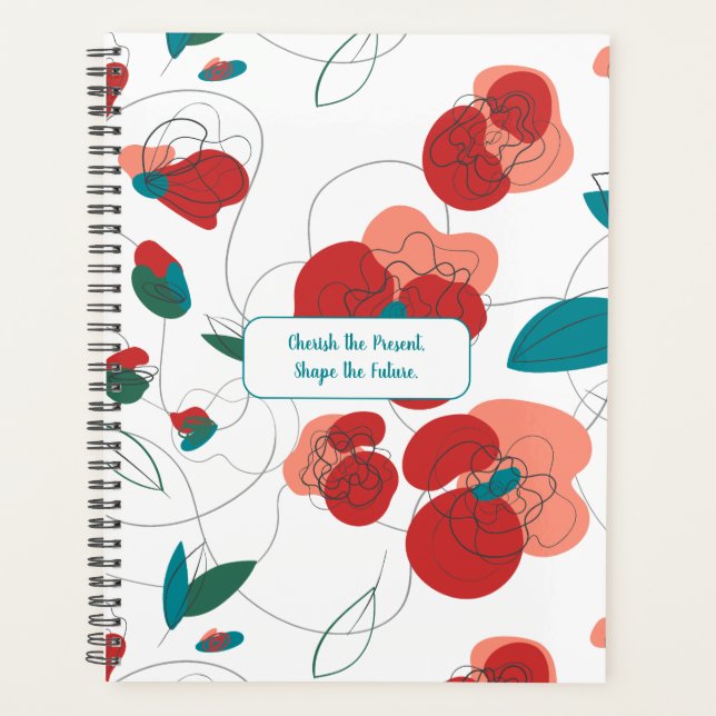 Wildflower Wonderland | Stylised Flowers pattern Planner (Front)