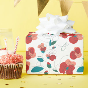Wildflower Wonderland Stylised Flowers pattern Wrapping Paper