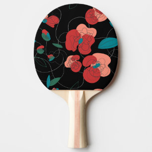 Wildflower Wonderland Stylized Flowers pattern Ping Pong Paddle