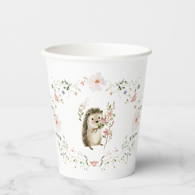 Wildflower Woodland Baby Animals Baby Shower Paper Cups (Front)