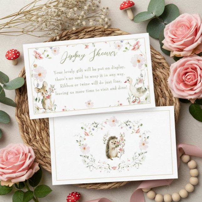 Wildflower Woodland Baby Animals Display Shower Enclosure Card (Creator Uploaded)