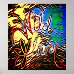 WildFlower World Elements Animal Print Poster