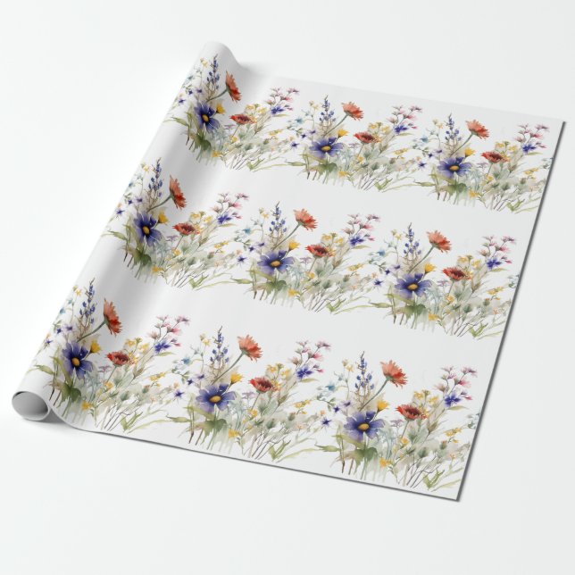 Wildflower Wrapping Paper (Unrolled)