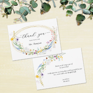 Wildflower Wreath Bridal Shower Flat Card