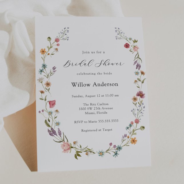 Wildflower Wreath Bridal Shower Invitation (Creator Uploaded)