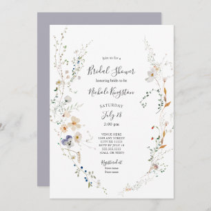 Wildflower Wreath Bridal Shower Invitation