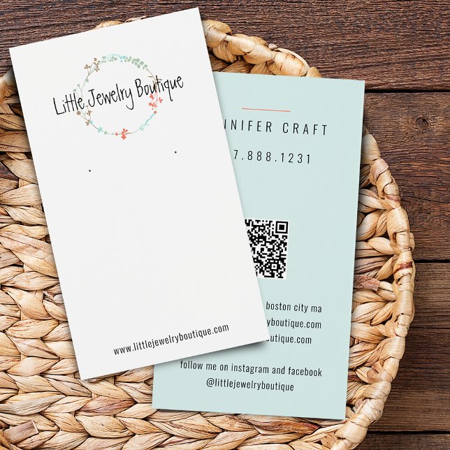 Wildflower Wreath Earring Jewellery Display Card (Wildflower Wreath Earring Jewelry Display Card)