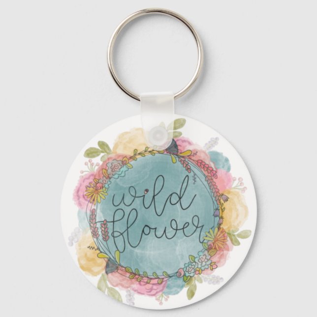 Wildflower Wreath Floral Key Ring (Front)