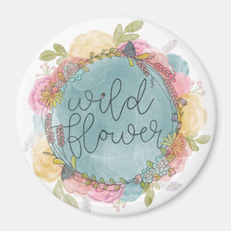 Wildflower Wreath Floral Magnet
