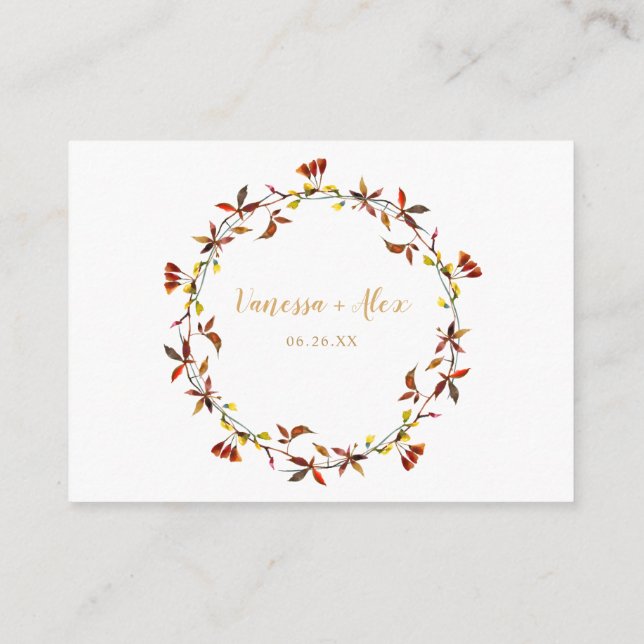 Wildflower wreath Honeymoon Fund bridal shower Enclosure Card (Back)