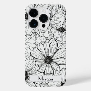 Wildflower Wreath white and black Personalized Case-Mate iPhone 14 Pro Case