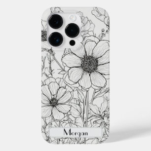 Wildflower Wreath white and black Personalized Case-Mate iPhone 14 Pro Case