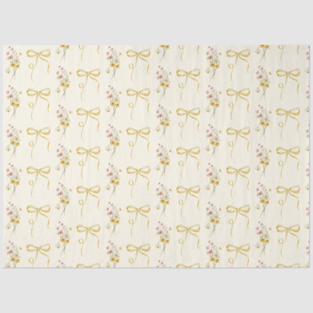 Wildflower yellow boy Baby in Bloom Tissue Paper (Front)