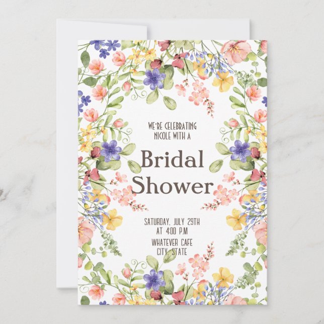 WildflowerBridal Shower Invitation (Front)