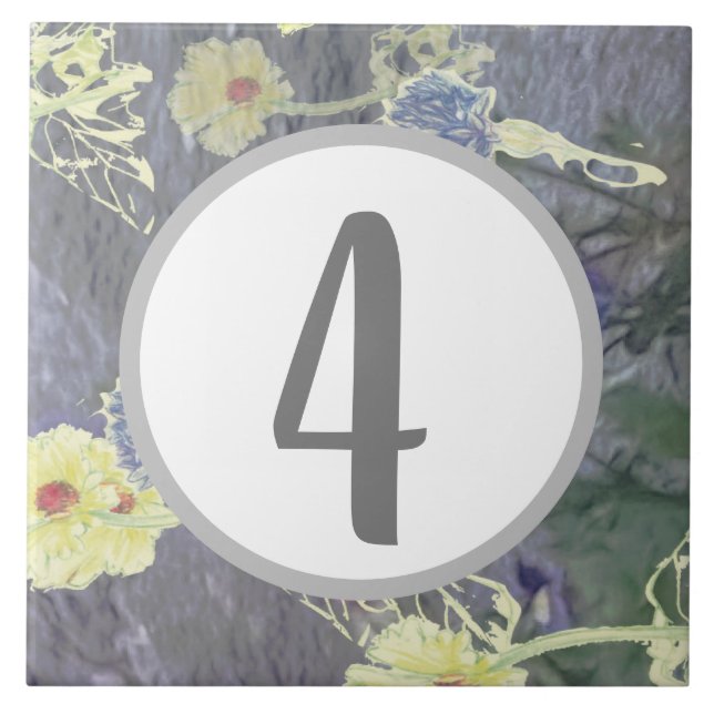 WildflowerMenagerie House Single Digit Number Ceramic Tile (Front)
