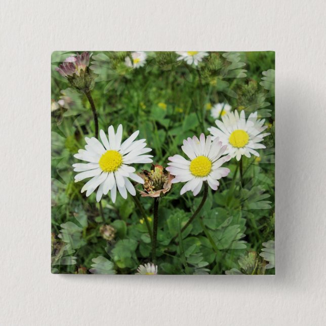 WILDFLOWERS 15 CM SQUARE BADGE (Front)