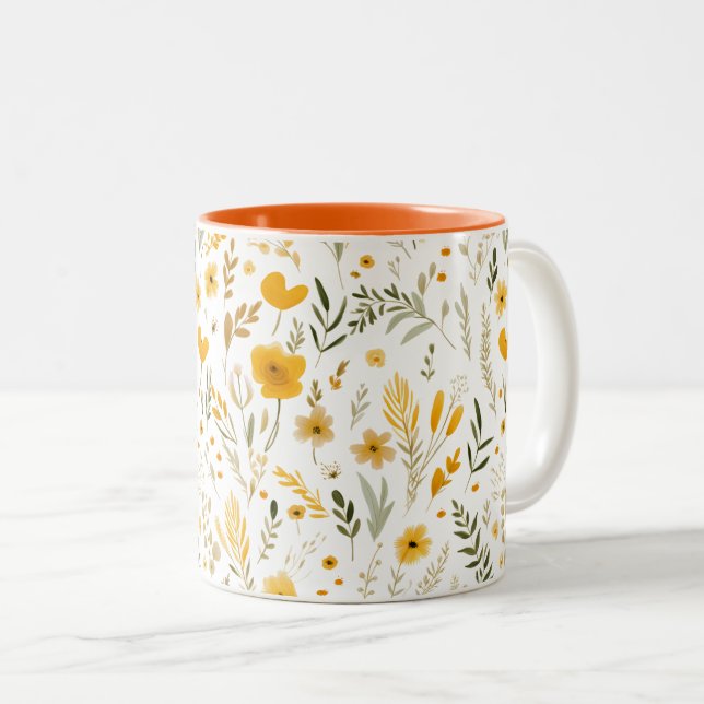 Wildflowers 15 oz  Two-Tone coffee mug (Front Right)